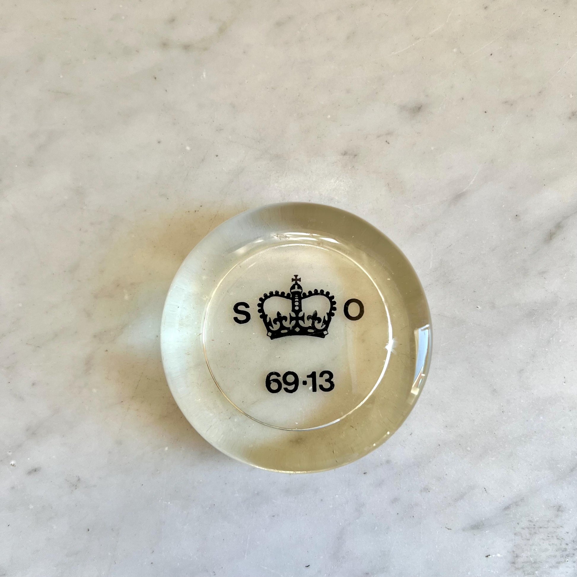 Vintage Royal Doulton Glass Paperweight: Queen's Silver Jubilee 1977