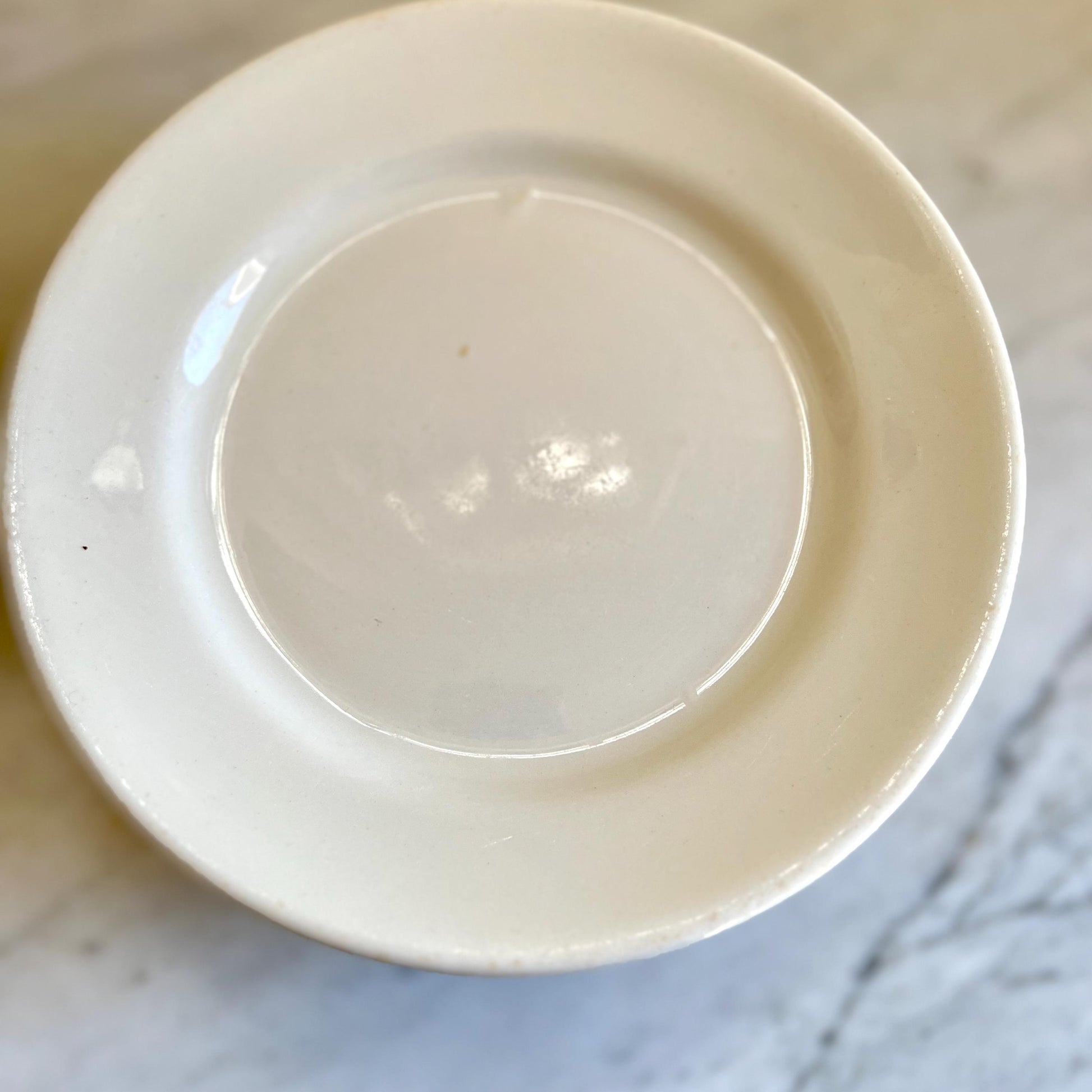 Six Ironstone Plates, 8" Lunch Plates, Instant White Neutral Plate Wall, Kitchen Decor, Old Ironstone china plates, Diner restaurant ware