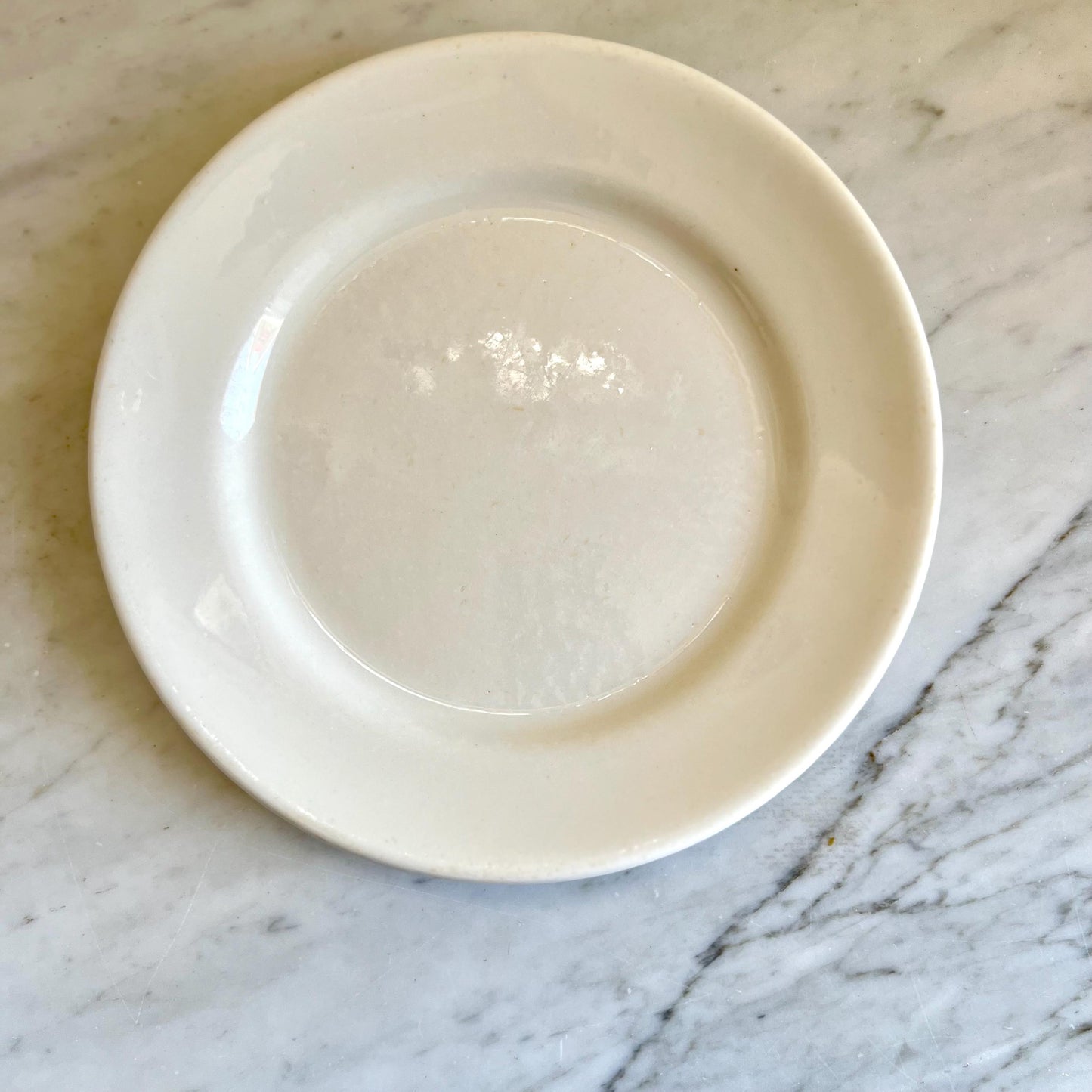 Six Ironstone Plates, 8" Lunch Plates, Instant White Neutral Plate Wall, Kitchen Decor, Old Ironstone china plates, Diner restaurant ware