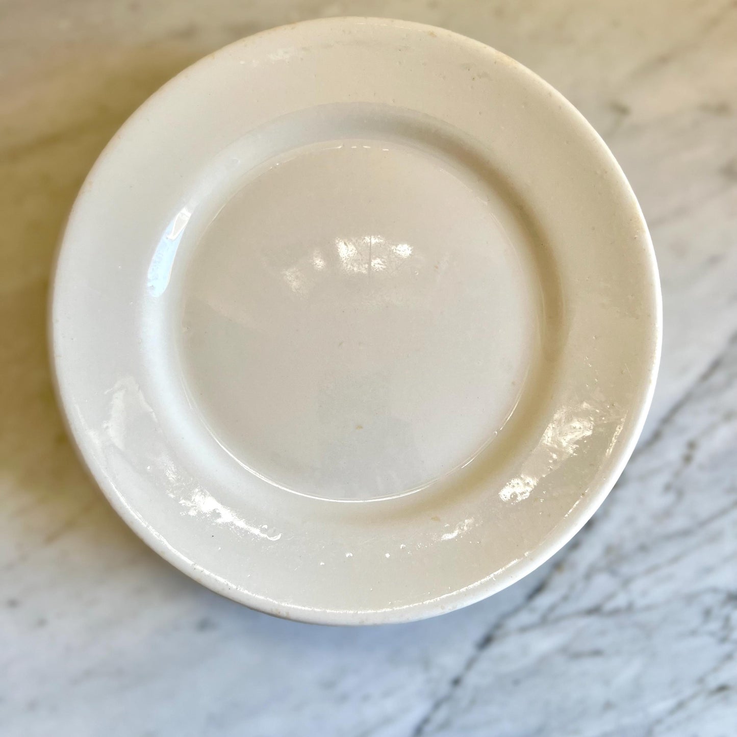 Six Ironstone Plates, 8" Lunch Plates, Instant White Neutral Plate Wall, Kitchen Decor, Old Ironstone china plates, Diner restaurant ware