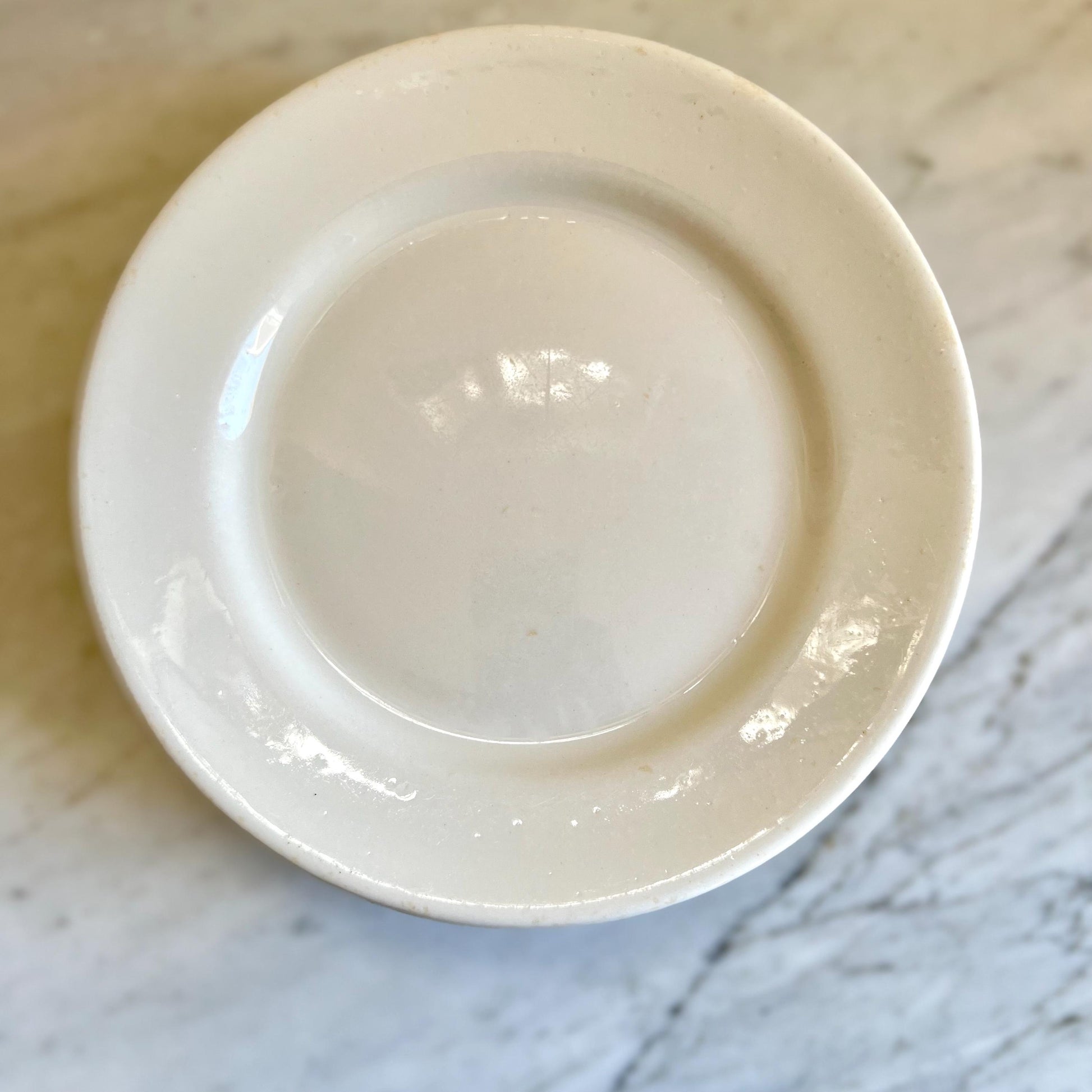 Six Ironstone Plates, 8" Lunch Plates, Instant White Neutral Plate Wall, Kitchen Decor, Old Ironstone china plates, Diner restaurant ware
