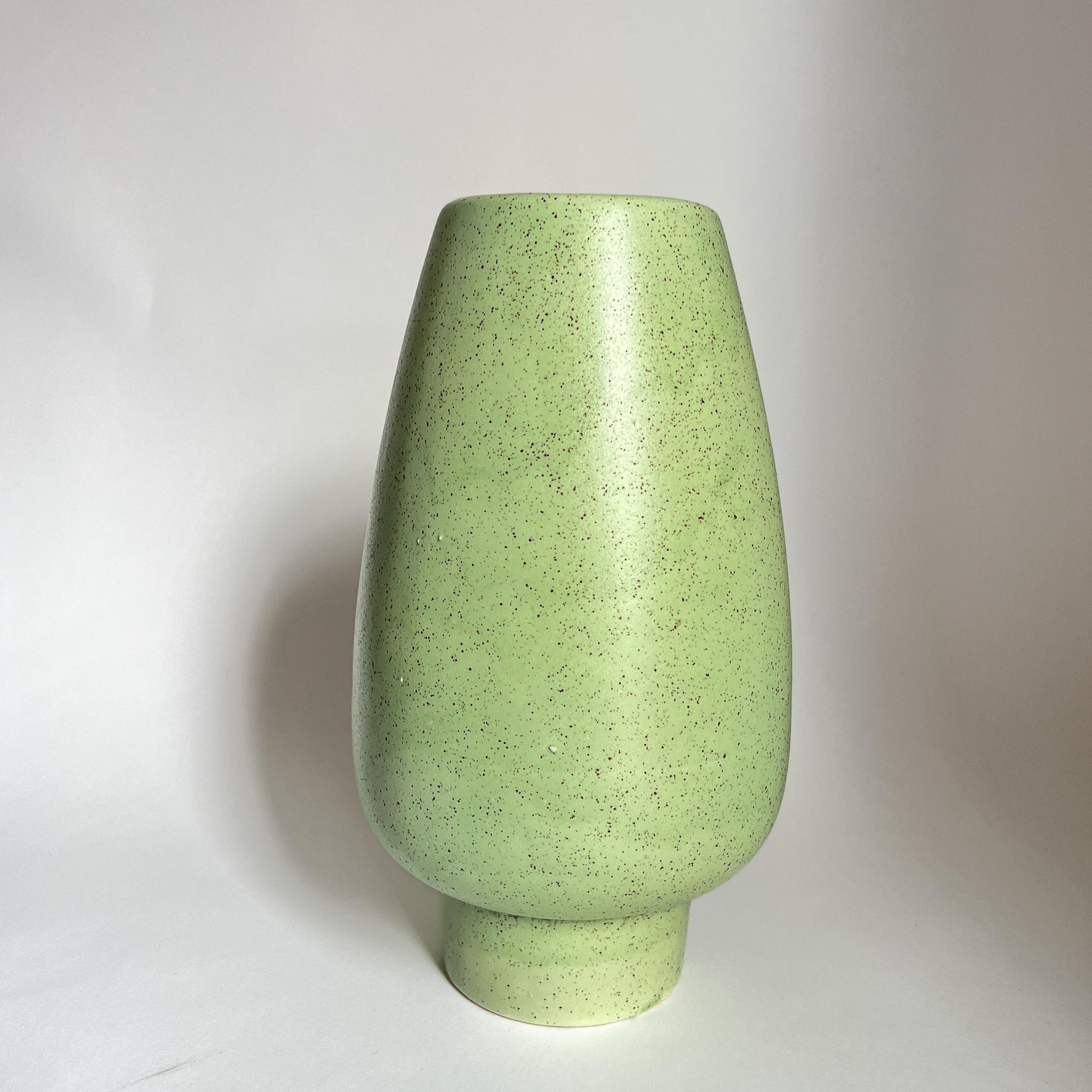 Vintage Mid Century Stanford Sebring Pottery Green Speckle Vase | Plant Pot | Planter 219-E