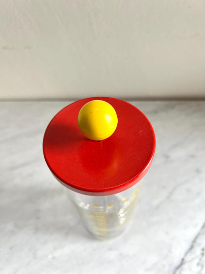 Vintage JAJ Pyrex Milk Frother: Red/Yellow Sputnik, Mid-Century Barware