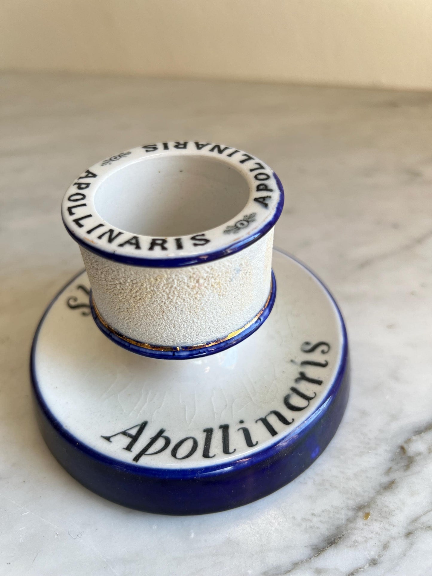 Apollinaris Stoneware Match Striker – Antique Advertising Collectible