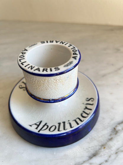Apollinaris Stoneware Match Striker – Antique Advertising Collectible