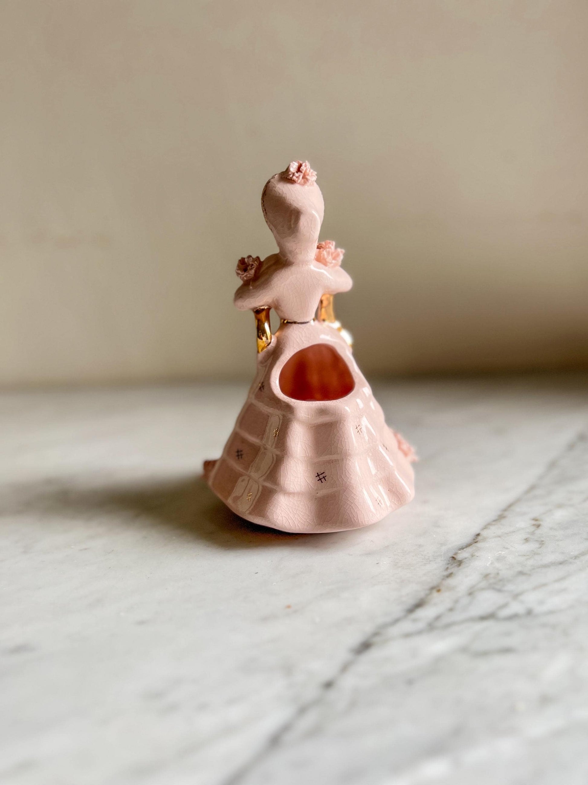 Vintage Pink Lady Planter: Southern Belle Ceramic Figurine, ArtMark Japan