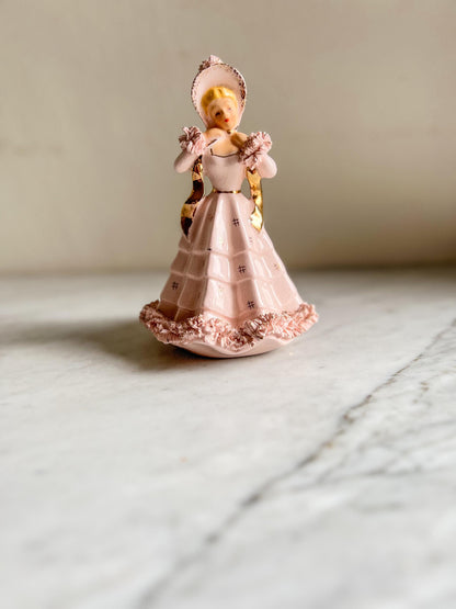 Vintage Pink Lady Planter: Southern Belle Ceramic Figurine, ArtMark Japan