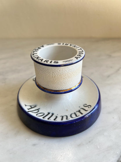 Apollinaris Stoneware Match Striker – Antique Advertising Collectible