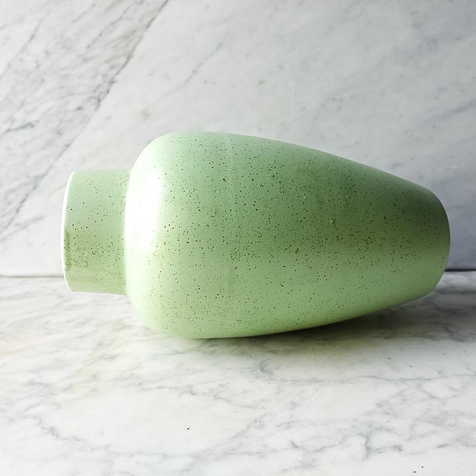 Vintage Mid Century Stanford Sebring Pottery Green Speckle Vase | Plant Pot | Planter 219-E