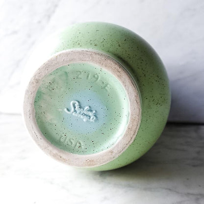 Vintage Mid Century Stanford Sebring Pottery Green Speckle Vase | Plant Pot | Planter 219-E