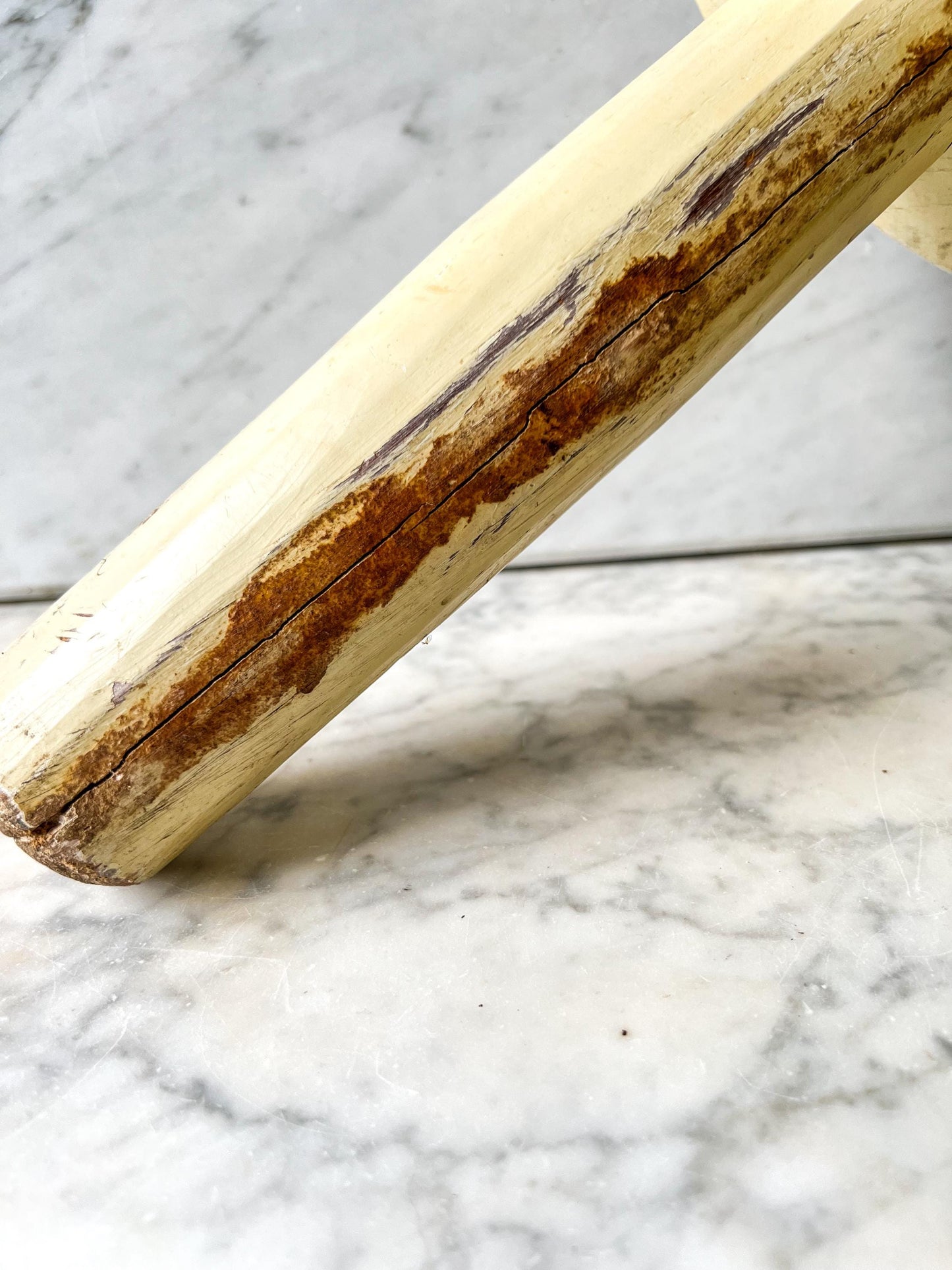 Vintage Yellow WHG Hindeloopen Milking Stool. Hand Painted Dutch. Netherlands