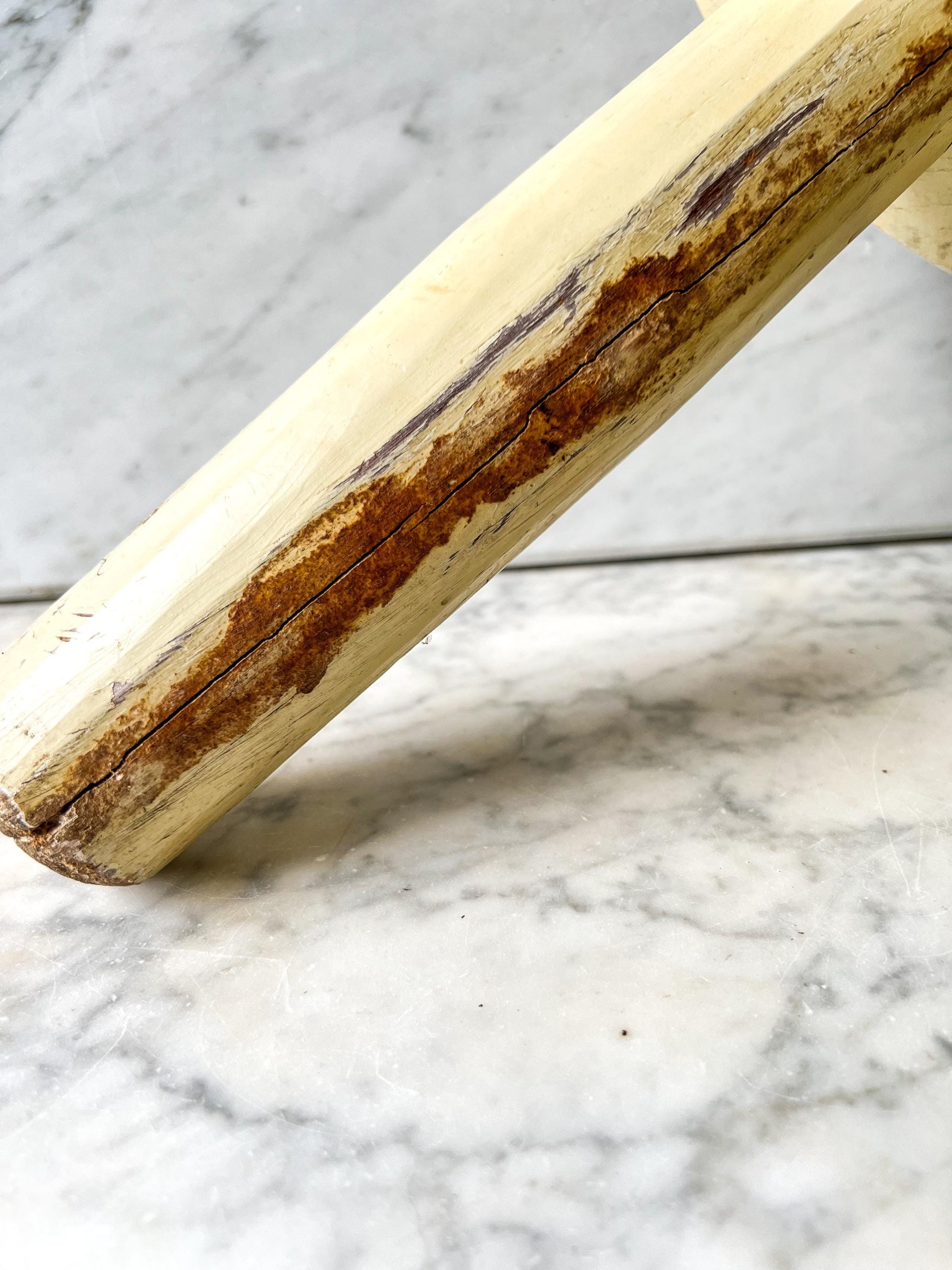 Vintage Yellow WHG Hindeloopen Milking Stool. Hand Painted Dutch. Netherlands
