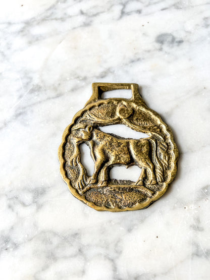 Vintage English Souvenir Horse Brass Medallion Harness Ornaments