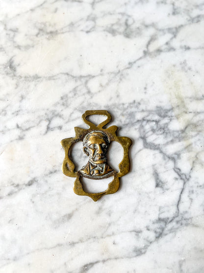 Antique Horse Brass President Abraham Lincoln