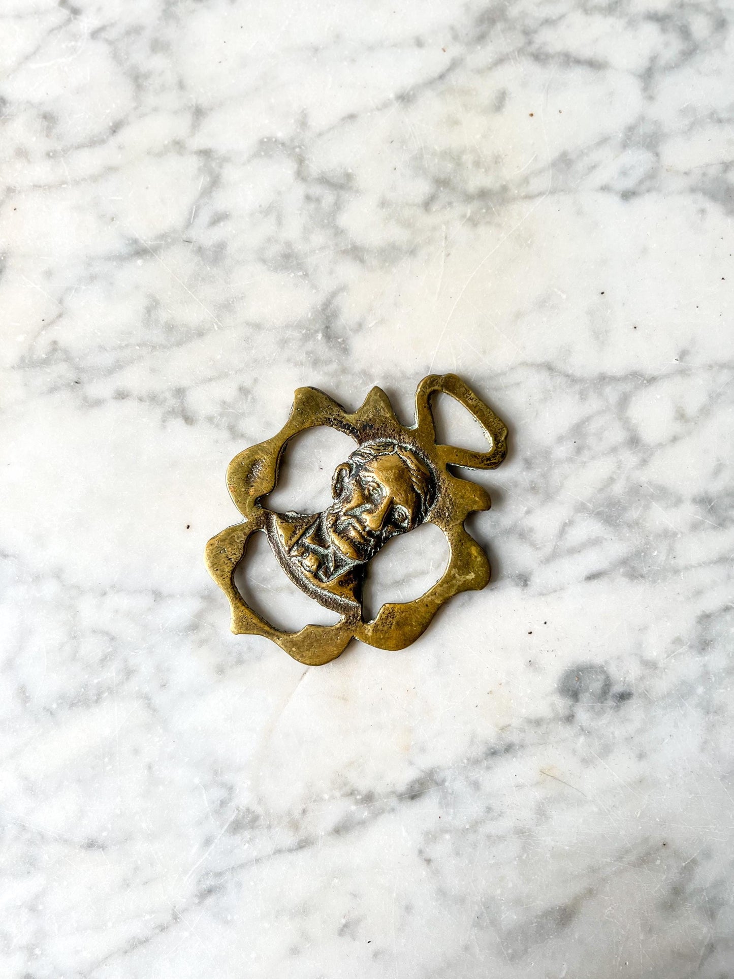 Antique Horse Brass President Abraham Lincoln