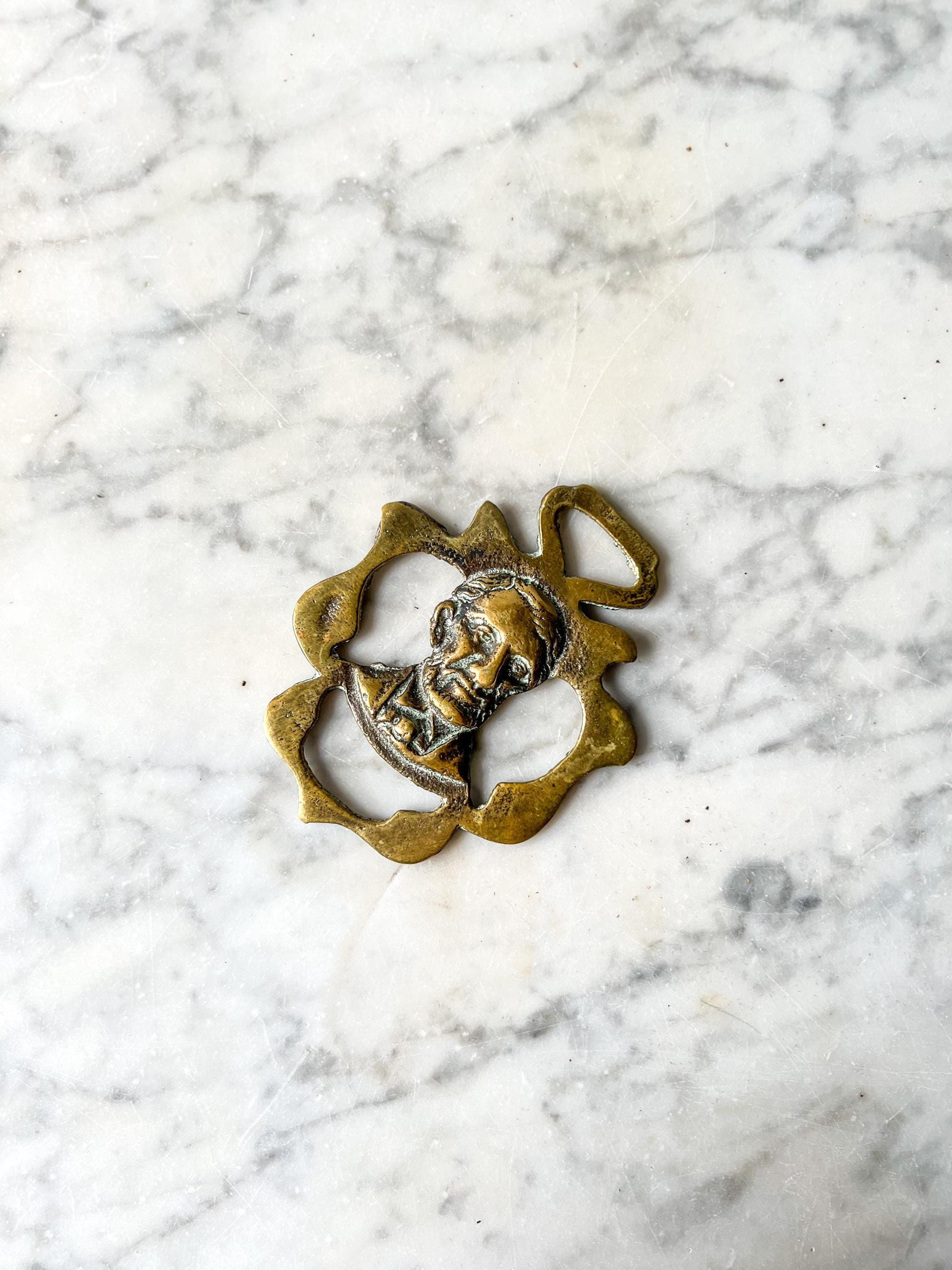 Antique Horse Brass President Abraham Lincoln