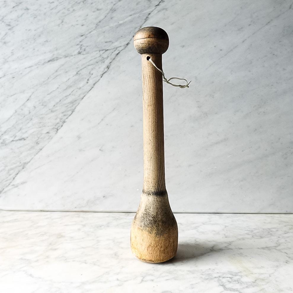 Vintage Wooden Scottish Kitchen Tools - Butter Paddles (2 pairs) - Potato Masher - Cottage Kitchen Decor