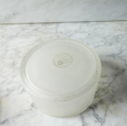 Vintage Art Deco Satin Glass Trinket Box: Royal Secret Powder Cache Pot