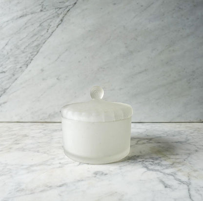 Vintage Art Deco Satin Glass Trinket Box: Royal Secret Powder Cache Pot