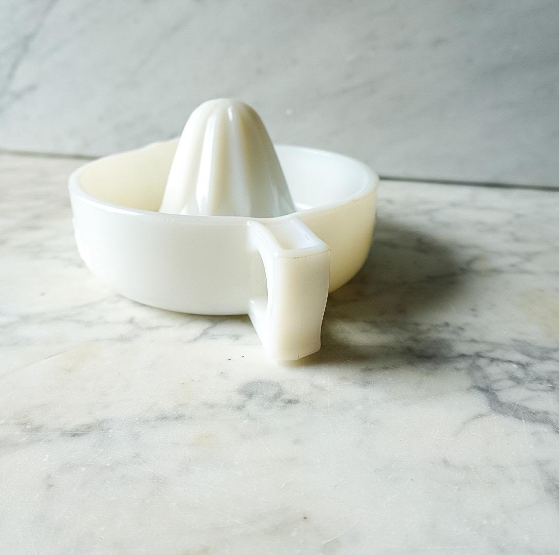 Vintage Sunkist White MilkGlass Citrus Juicer - Made in USA