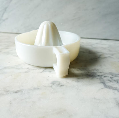 Vintage Sunkist White MilkGlass Citrus Juicer - Made in USA