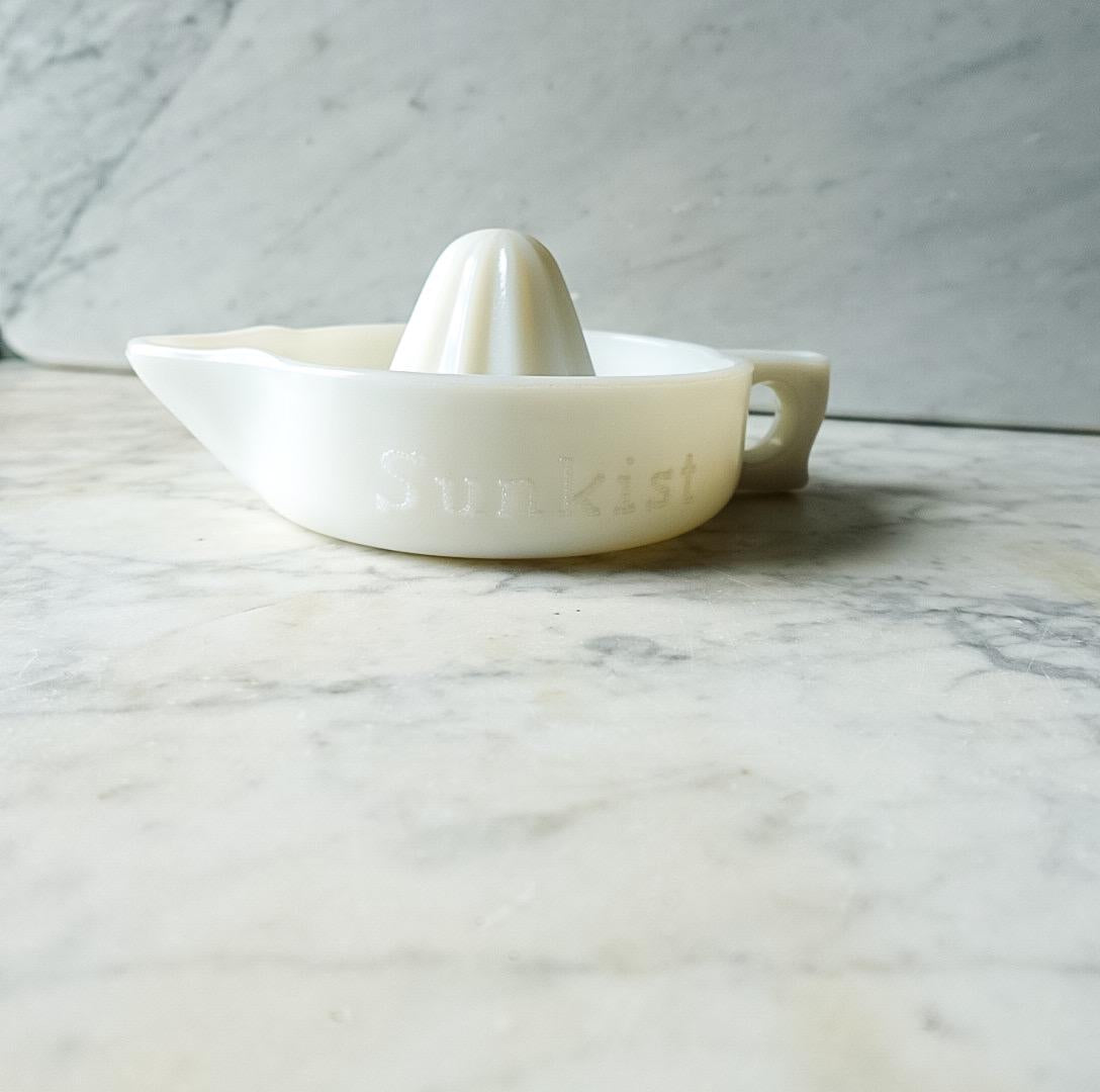 Vintage Sunkist White MilkGlass Citrus Juicer - Made in USA