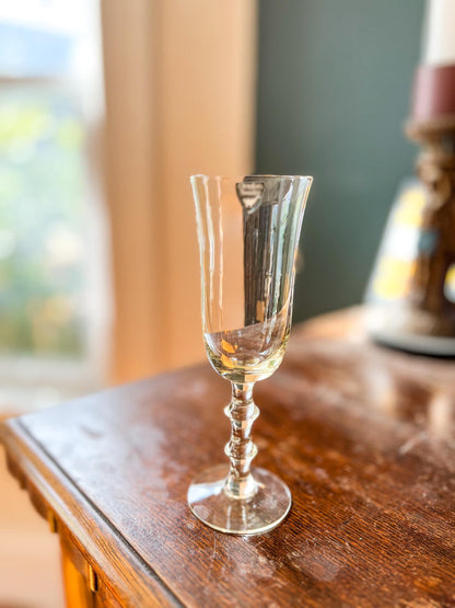 Simon Gate for Orrefors, Sweden Two "Salut" Champagne Glasses in Yellow glass, Holiday Stemware