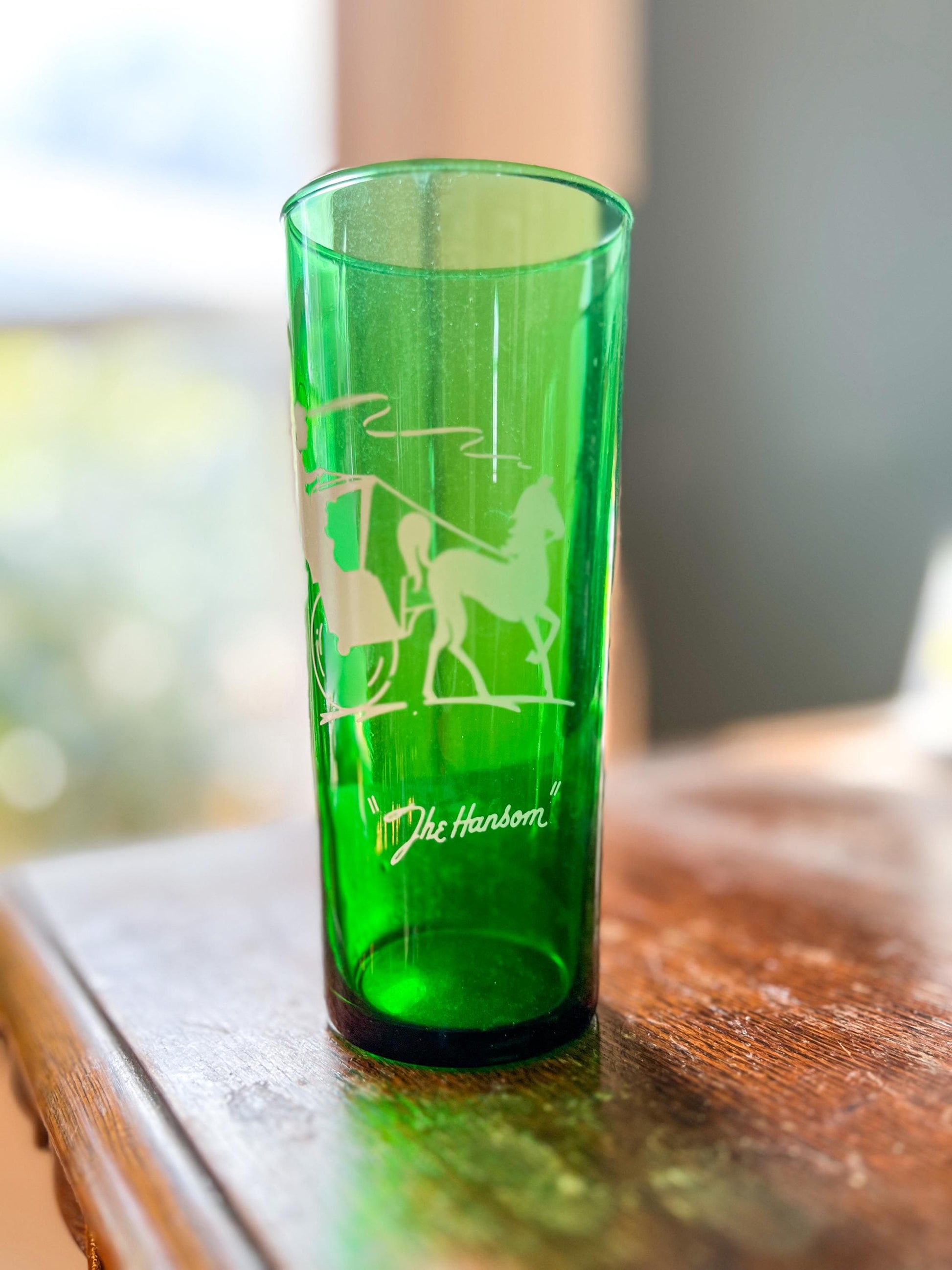 Vintage Anchor Hocking Highball Glasses: Forest Green Mid-Century Barware