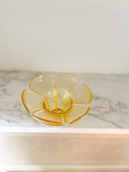 Vintage Viking Yellow Petal Glass Vase - Mid Century Modern