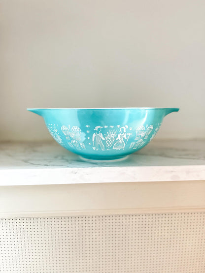 Pyrex Amish Butterprint Turquoise Cinderella Mixing Bowl 4 Quart #444
