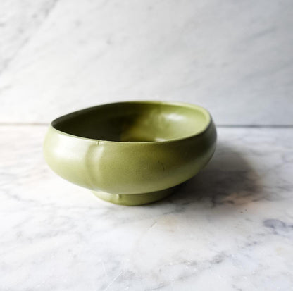 Floraline Vintage Planter, McCoy Pottery Green Shallow Vase, Vintage Flicker