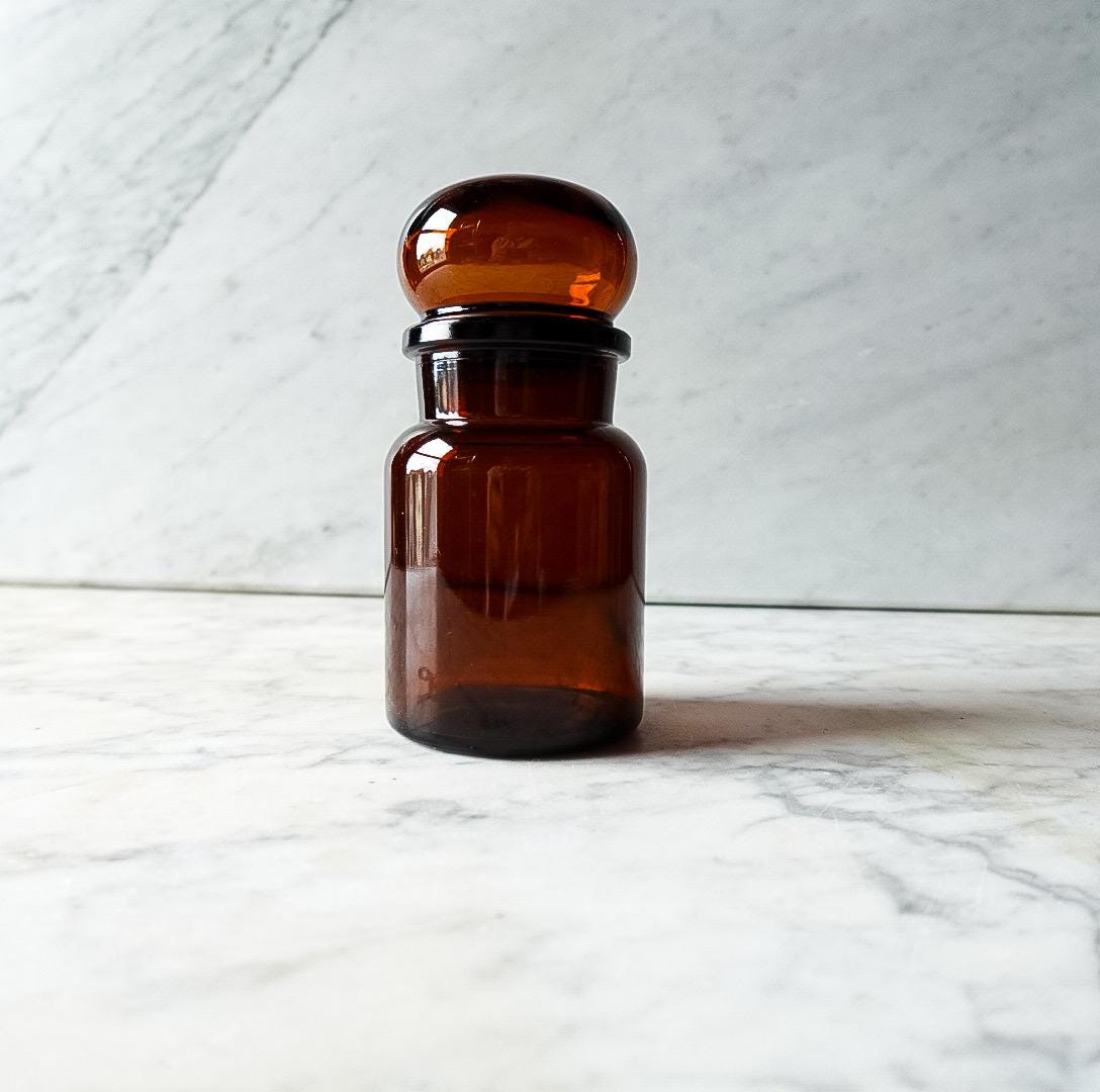 Vintage Amber Apothecary Jar, Belgium