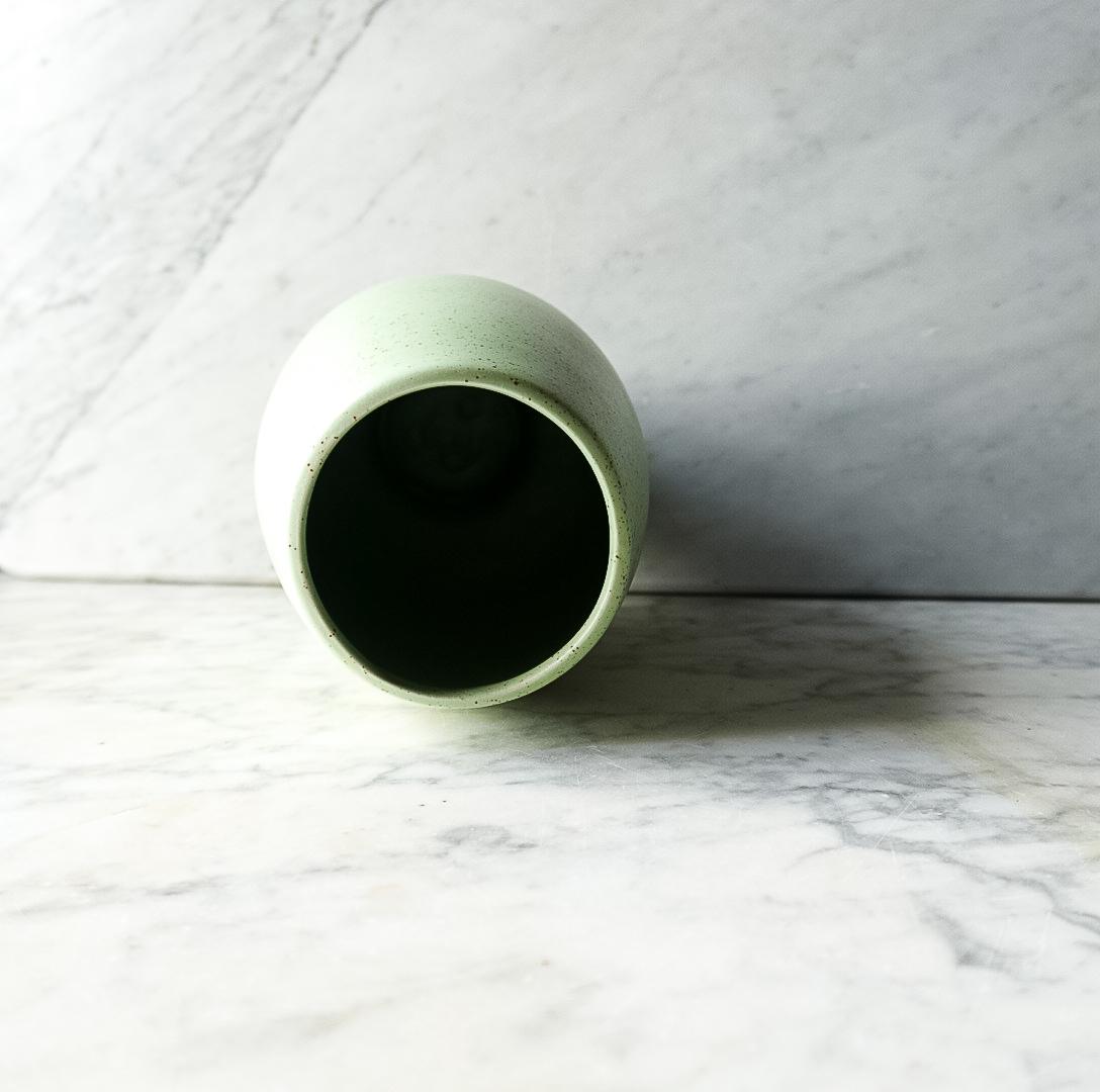 Vintage Mid Century Stanford Sebring Pottery Green Speckle Vase | Plant Pot | Planter 219-E