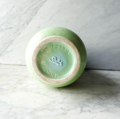 Vintage Mid Century Stanford Sebring Pottery Green Speckle Vase | Plant Pot | Planter 219-E