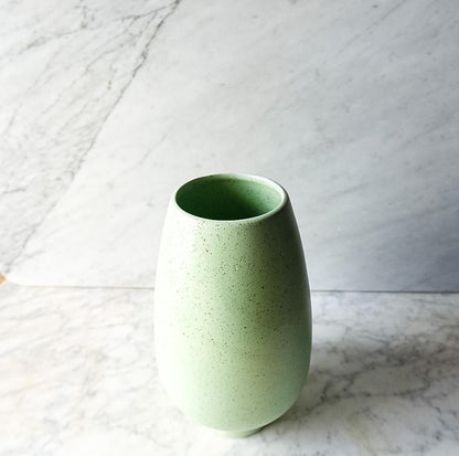 Vintage Mid Century Stanford Sebring Pottery Green Speckle Vase | Plant Pot | Planter 219-E