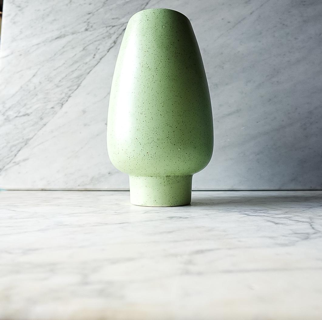 Vintage Mid Century Stanford Sebring Pottery Green Speckle Vase | Plant Pot | Planter 219-E