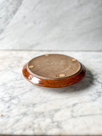 Vintage Rustic Studio Pottery 3 Candle stick holder by signed artist