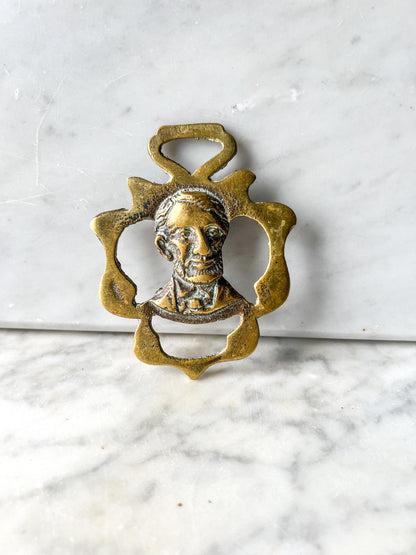 Antique Horse Brass President Abraham Lincoln