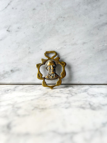 Antique Horse Brass President Abraham Lincoln
