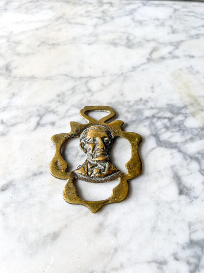 Antique Horse Brass President Abraham Lincoln