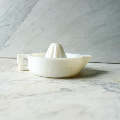 Vintage Sunkist White MilkGlass Citrus Juicer - Made in USA