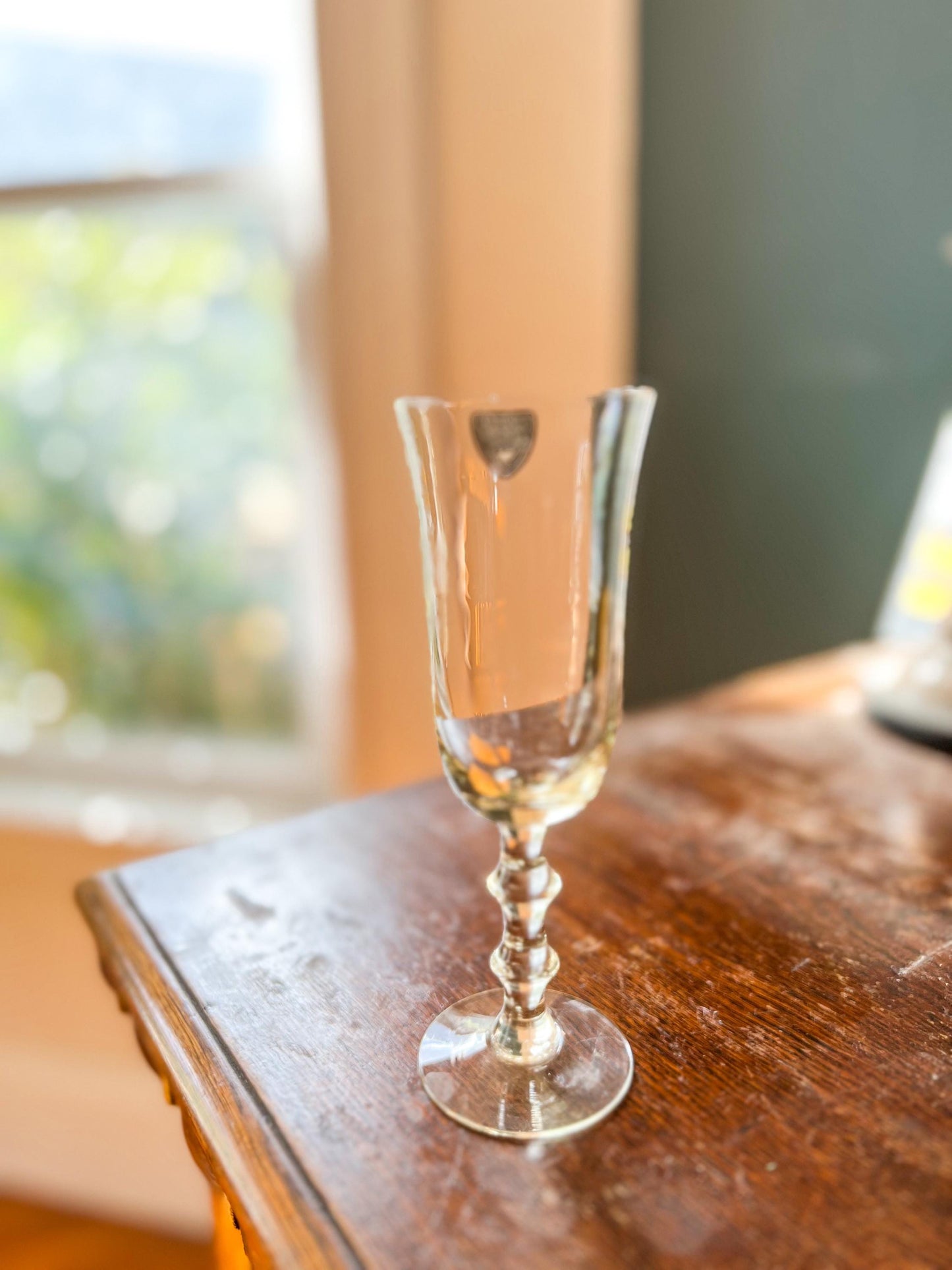 Simon Gate for Orrefors, Sweden Two "Salut" Champagne Glasses in Yellow glass, Holiday Stemware