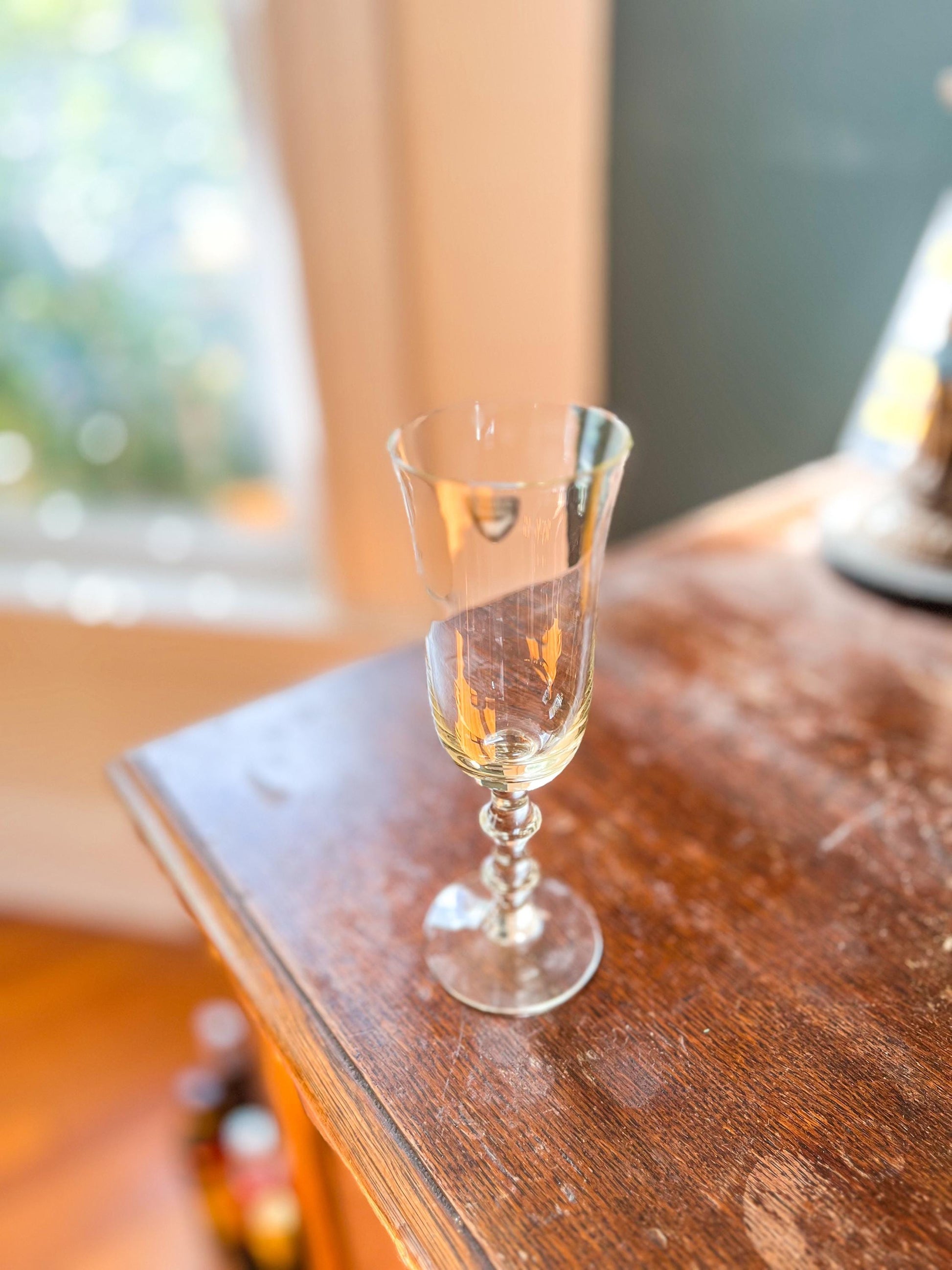 Simon Gate for Orrefors, Sweden Two "Salut" Champagne Glasses in Yellow glass, Holiday Stemware