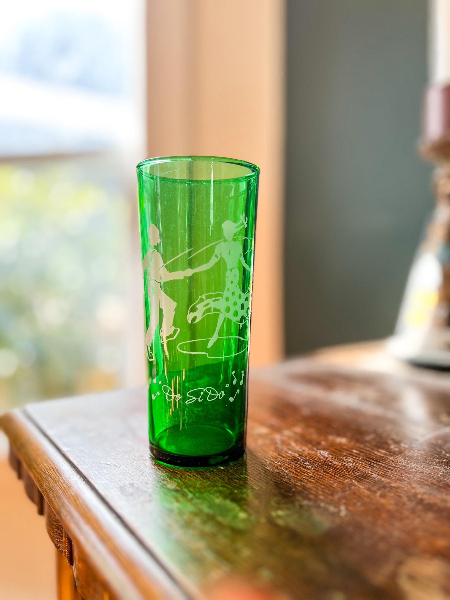 Vintage Anchor Hocking Highball Glasses: Forest Green Mid-Century Barware