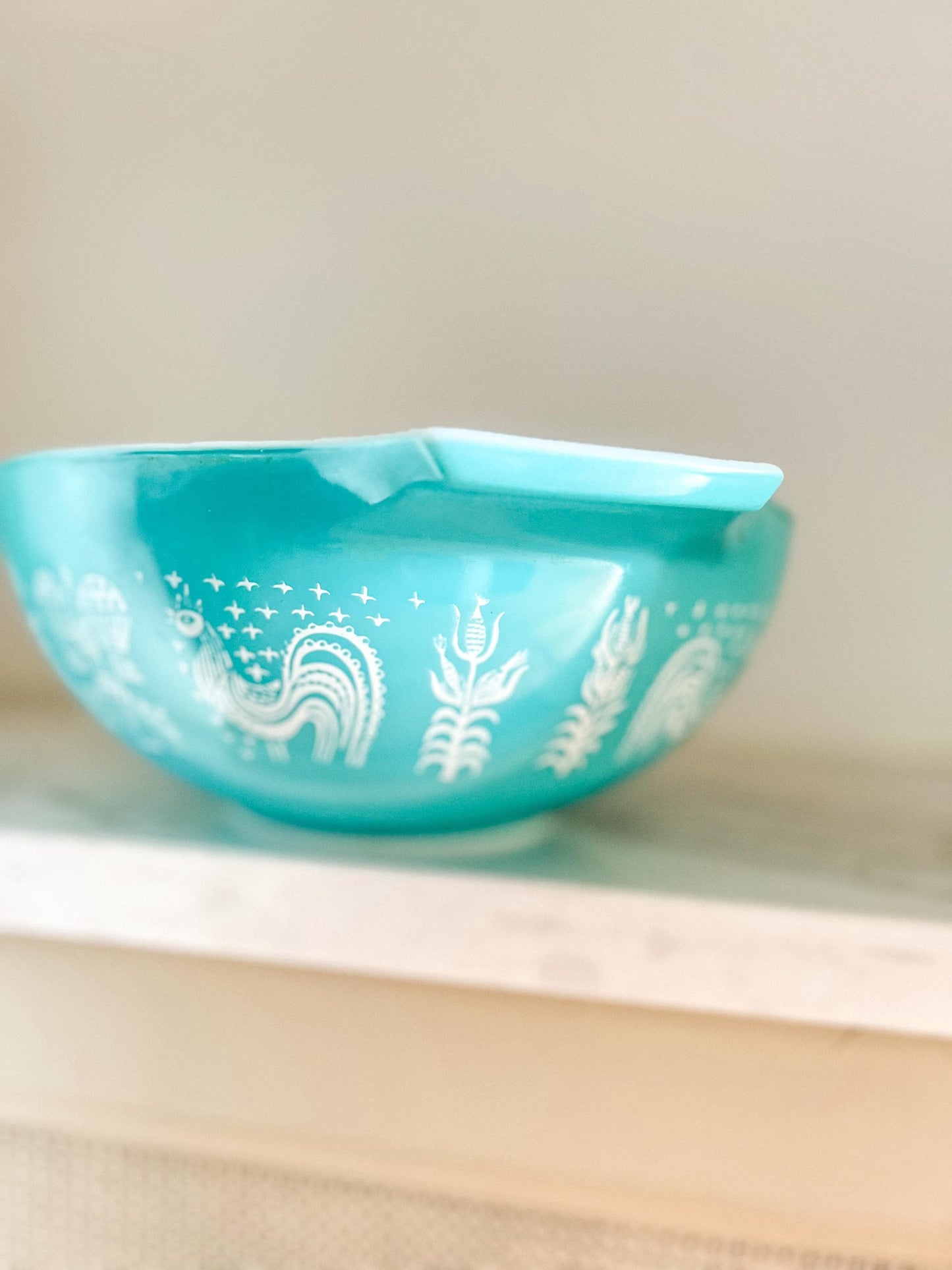 Pyrex Amish Butterprint Turquoise Cinderella Mixing Bowl 4 Quart #444