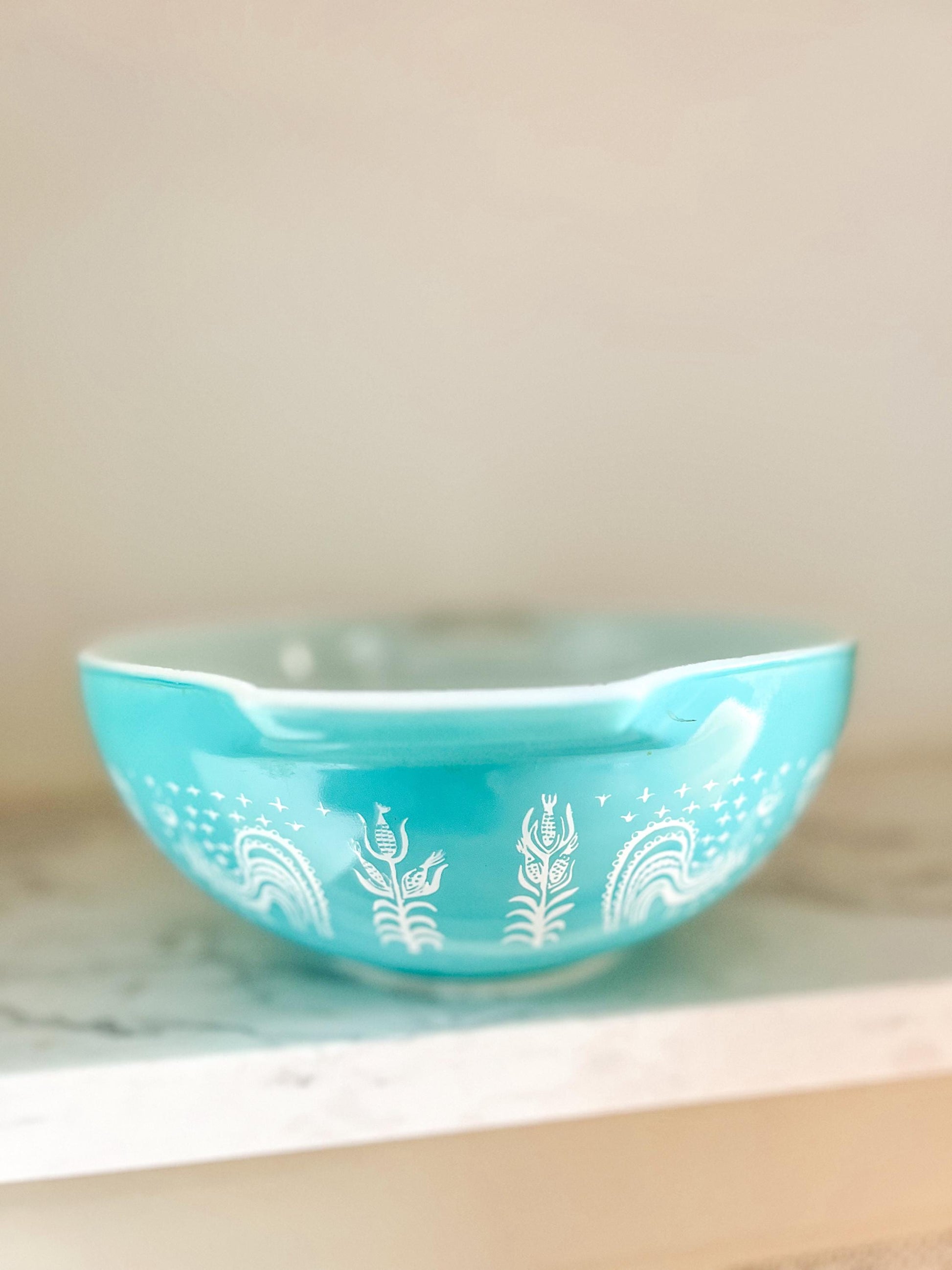 Pyrex Amish Butterprint Turquoise Cinderella Mixing Bowl 4 Quart #444