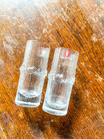 Pair of Vintage Iittala Niva Glasses – Tapio Wirkkala Design, Made in Finland, Original Stickers