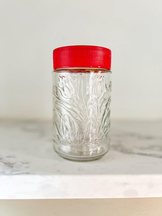 Vintage Folgers Glass Coffee Canister by Anchor Hocking for Oleg Cassini