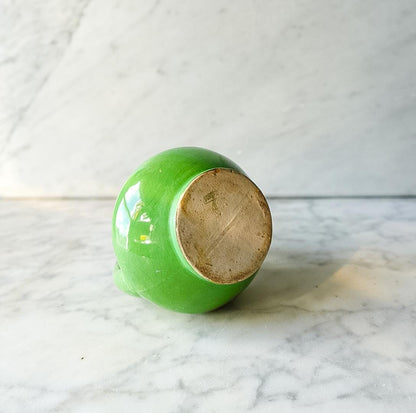 Green Holland Bulb Bud Vase with Boys Running Holding Hands