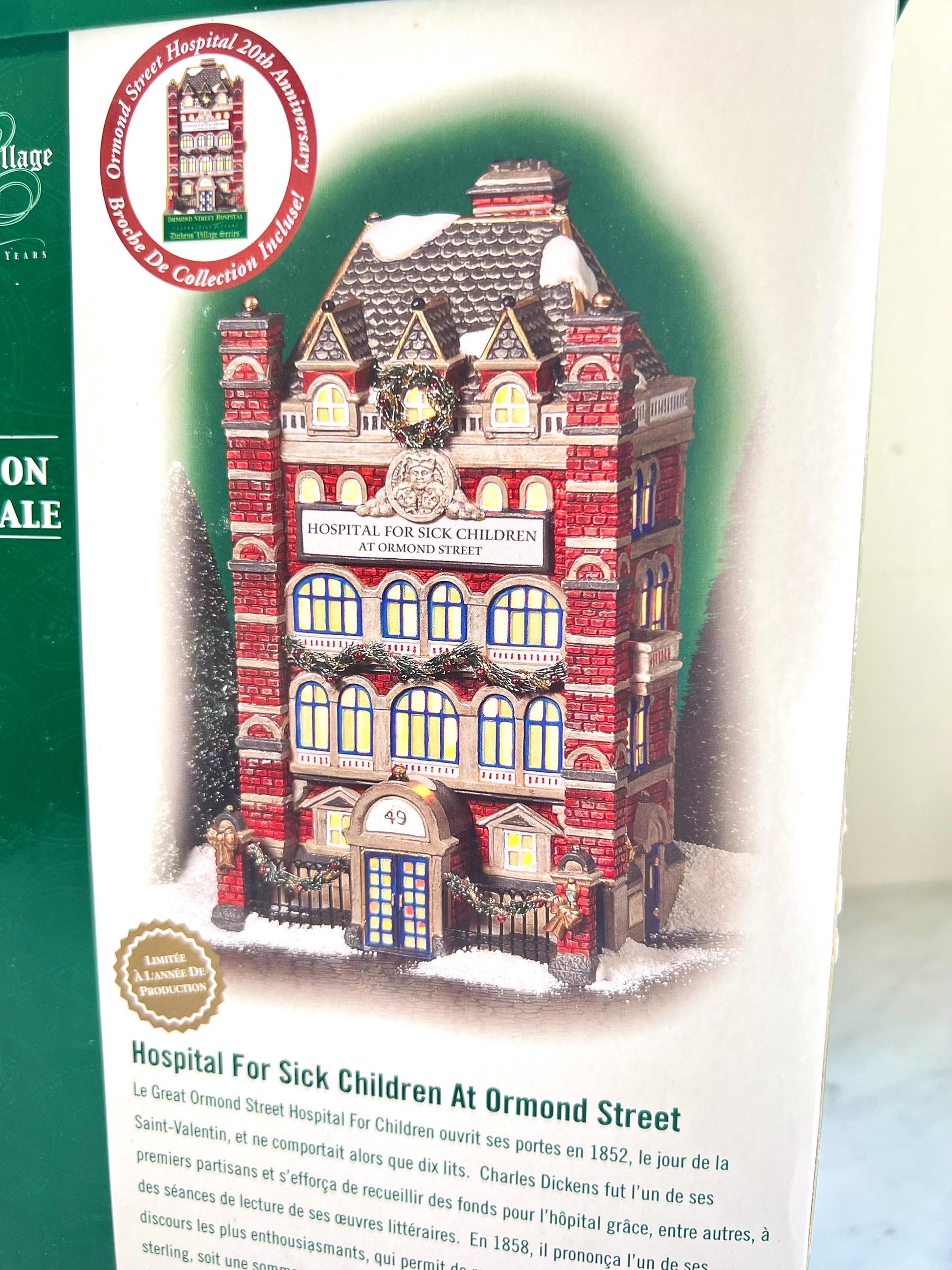 Department 56 Dickens Village Hospital – Ormond Street 20th Anniversary